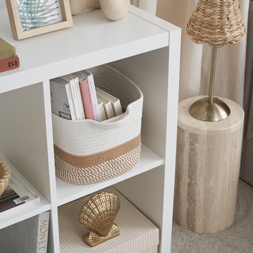 Stylish Cotton Rope Storage Basket For Dog Toys, Magazines or Books - The Perfect Woven Bin with Handles For Everyday Orga...