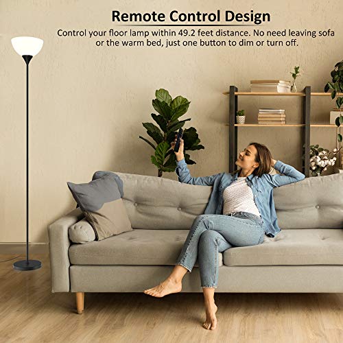 PESRAE Floor Lamp, Remote Control with Stpeless Color Temperatures and Brightness, Torchiere lamp for Bedroom, Living Roo...