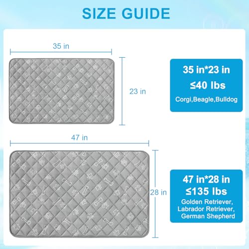 BEAUTYZOO Dog Cooling Mat for Large Dogs 47"x28" – Upgraded Thick Cooling Mat for Dogs with Chill Cool Fiber Q-Max>0.43 – ...