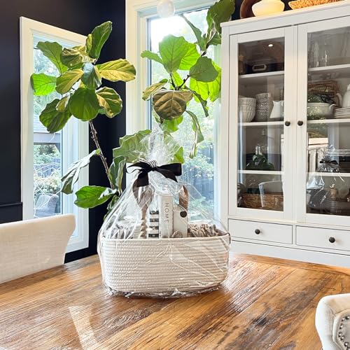 CHICVITA White Woven Basket Baby Gift Basket for Toys, Towels, Books, Rope Storage Basket for Living Room, Bathroom, Decor...