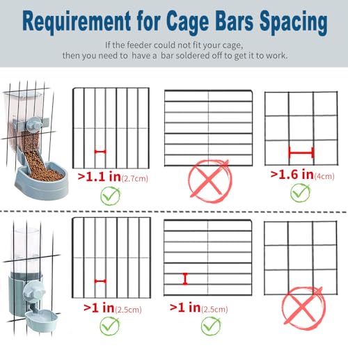 17oz Rabbit Water Bottle, Pet Cage Suspended Dispenser, Hanging Automatic Small Pet Water Bowl for Bunny Cat Ferret