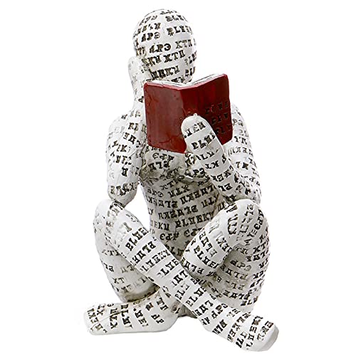 GRAPMKTG Home Decor Pulp Reading Women Thinker Statue Aesthetic Sculpture Room Decor Modern Abstract Decoration on Shelf T...