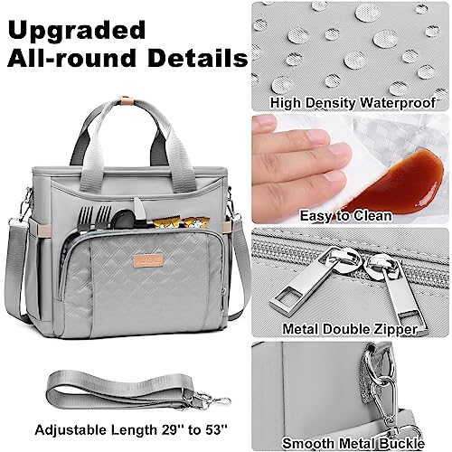 AIJIEKE Insulated Lunch Bag for Men Women, Lunch Box, Lunch Tote for Work, Large Leak Proof Cooler Bag with Removable Stra...