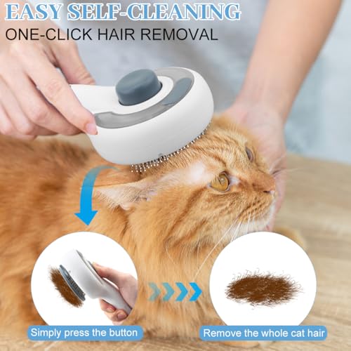 Pet Steam Brush for Dog & Cat, 3-in-1 Steam Grooming Comb - Dog Steam Brush for shedding, Brushes for Indoor Cats Steam fo...