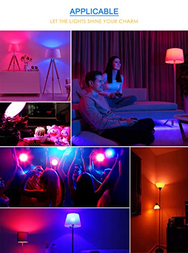 OMTO E26/E27 3W RGB Color Changing Spotlight with IR Remote Control Mood Ambiance Lighting colorful LED Light Bulbs,Dimmab...