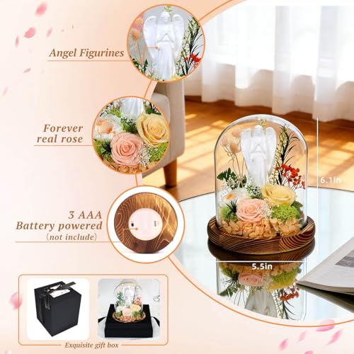 Harmolia Birthday Gifts for 40 50 60th Women Fresh Flowers for Delivery Forever Preserved Real Rose Anniversary for Mom Gr...