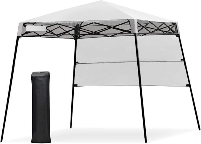 Tangkula 7x7 Ft Pop Up Canopy, Slant Leg Outdoor Tent with Carry Bag & 4 Stakes, Compact Portable Canopy Tent for Hiking C...