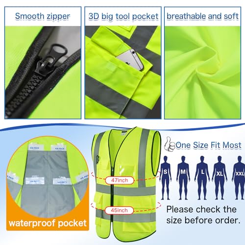 PANGTIKU Ice Cooling Vest with 24 Gel Ice packs - Cooling Safety Vest for Men & Women Motorcycle, MS, Outdoor Activities