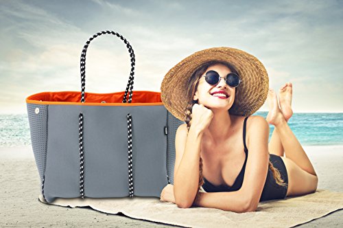 QOGiR Neoprene Multipurpose Beach Bag Tote with Inner Zipper Pocket … … … …