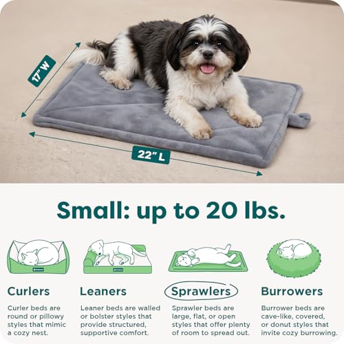 FurHaven ThermaNAP Self Warming Cat Mat, Dog Bed for Crates with Self-Warming Technology for Cozy Rest, Fully Machine Wash...
