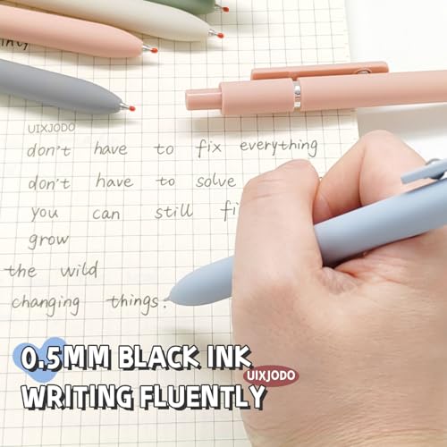 UIXJODO Gel Pens, 5 Pcs 0.5mm Black Ink Pens Fine Point Smooth Writing Pens, High-End Series Pens for Journaling Note Taki...
