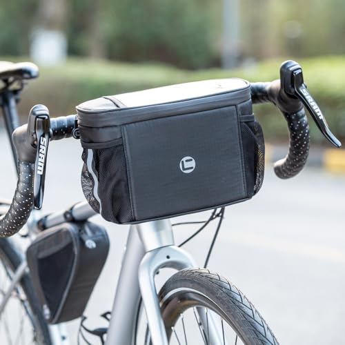 WOTOW Bike Handlebar Insulated Bag, Bike Front Phone Bag Cooler Storage Pouch With TPU Touch Screen Insulation Bicycle Fra...