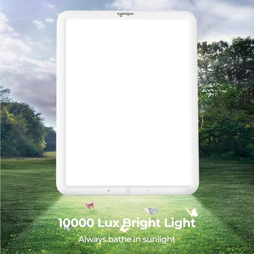 sympa Light Therapy Lamp, Sun Lamp with 10000 Lux, Happy Mood Lamp with Adjustable Brightness, Memory Function & 30 Minute...