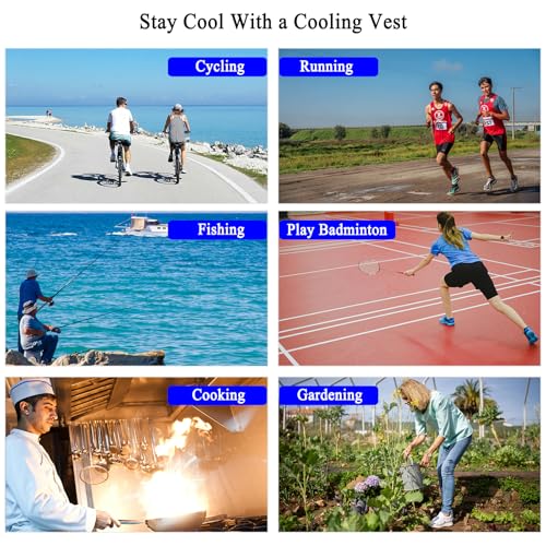 IAIGOGO Cooling Vest for Men Women Teens,Adjustable Ice Vest with 20 Pcs Ice Packs for Hot Weather Use,Ideal for Outdoor W...