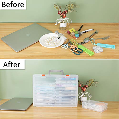 Photo Storage Box 4x6, 18 Inner Extra Large Organizer Acid-Free Photo Keeper Storage Case, Plastic Craft Storage Box for S...