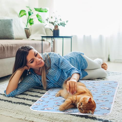 Colingmill 4 Pcs Dog Cooling Mat 28'' x 20'' Pet Cooling Mat for Dogs Cat Summer Self Cooling Mat Ice Silk Chill Pads Wash...