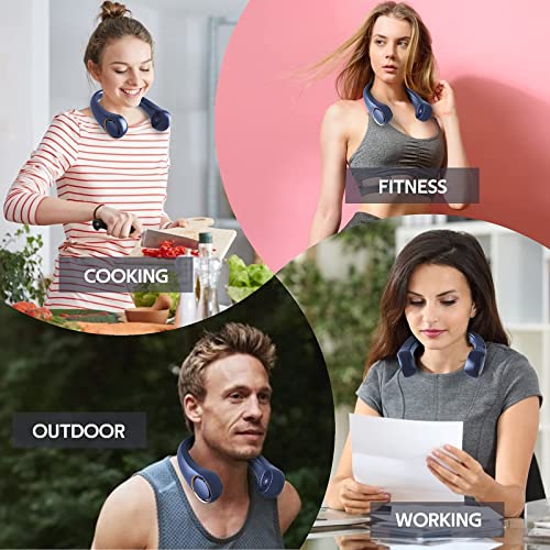 Portable Neck Fan, Hands Free Bladeless, 360° Cooling Personal Fan,Wearable Quiet Fan for Outdoor Indoor, Birthday Gifts f...