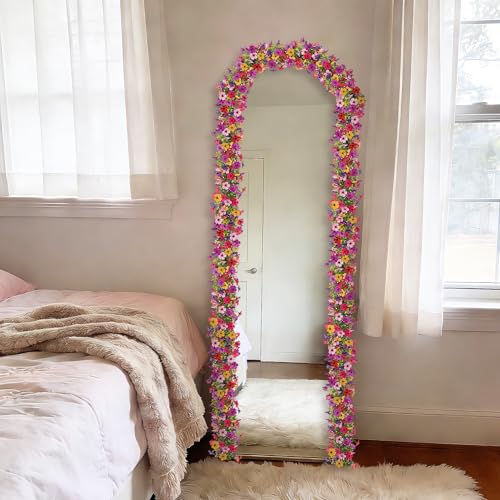 Ammyoo Artificial Flowers Garland Ivy, 4 Pack 5.9 FT Spring Summer Decor UV Resistant Fake Mums Floral Vine Silk Daisy Han...
