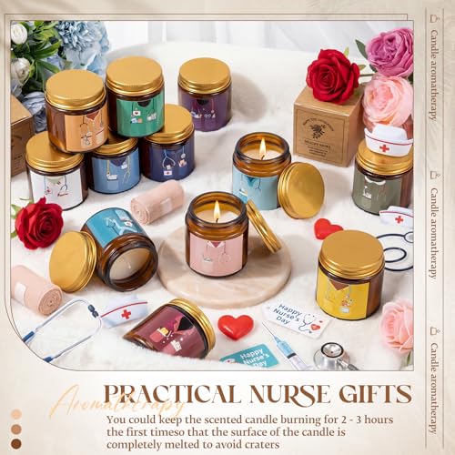 Zopeal 12 Pack Nurse Appreciation Gifts Scented Candles Set, Nurses Week Gifts, 3.5oz Soy Wax Scented Candles, Thank You F...