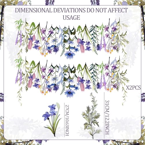 JeVenis Wildflower Garland Wildflower Flower Banner Garland for Tea Party Floral Bridal Shower Baby Shower Decoration Birt...