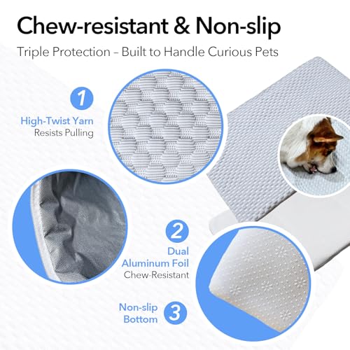 GooCare 2-in-1 Cooling Pet Mat for Small Dogs & Cats - Q-Max>0.4 Ice-Silk Fabric, 2 Removable Gel Inserts, Leak-Proof, Was...