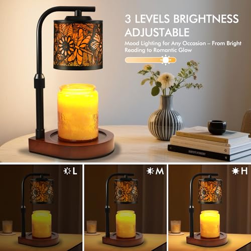 Maromamix Candle Warmer Lamp with Timer & Dimmer- Electric Wax Melt Warmer with Adjustable Height for Scented Candles, Hom...