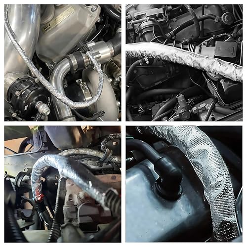 13mm - 1/2" Self Closed Aluminized Sleeve Heat Shield Protection Side Entry High Temp for Hoses, Wire Harnesses, Cables, A...
