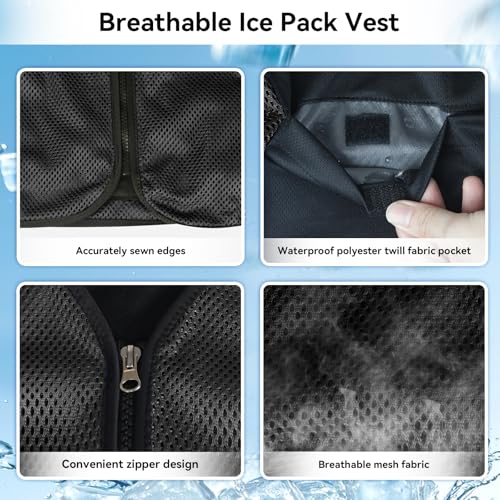 KkaFFe Cooling Vest for Hot Weather, Adjustable Cooling Jacket Safety Vest/Running Lightweight Vest/Reflective Vest/Ice Vest