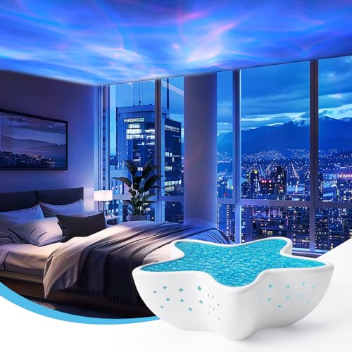 AmmToo Northern Lights Projector, Ocean Wave Shower Light Projector Light for Bathroom Classroom, Galaxy Night Light for K...