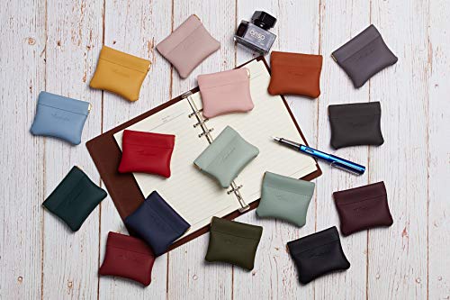 Travelambo Leather Squeeze Coin Purse Pouch Change Holder For Men & Women