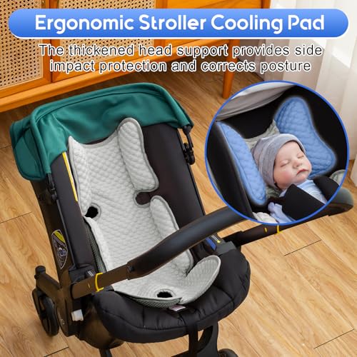 Kaseeous Car Seat Cooling Pad for Baby, Mink Dot Car Seat Cooler Mat for Girls Boys, Stroller Cooling Pad with 3D Breathab...
