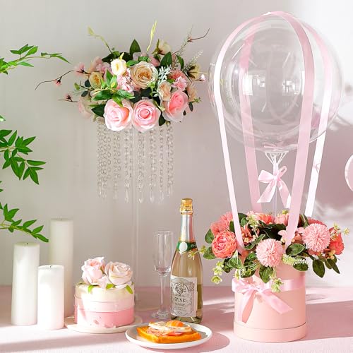 Soulchen DIY Hot Air Balloon Christmas Surprise Gift Box with 20'' Bubble Bobo Balloon Ribbon and Floral Clay for Christma...
