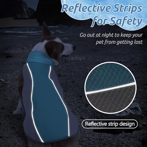 Dog Cooling Vest for Summer, Breathable Mesh Cooling Shirt Jacket for Dogs Summer Heat Relief, Lightweight Cooling Dog Har...