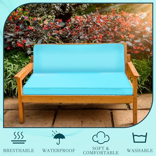 SmoothNovelty 48x18 Inch Patio Bench Cushion Covers Outdoor Waterproof UV Protection Loveseat Swing Replacement Cover with...