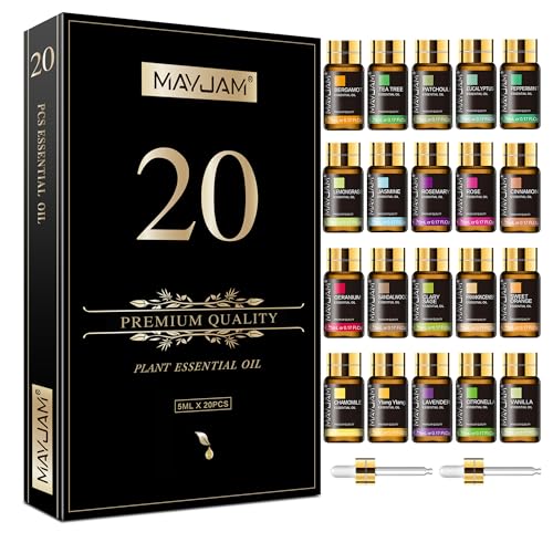 MAYJAM Tea Tree 20 Pcs Pure Essential Oil Gift Set, for Diffuser, Humidifiers, Skin Care, Massage, Fragrance Oil Scent for...