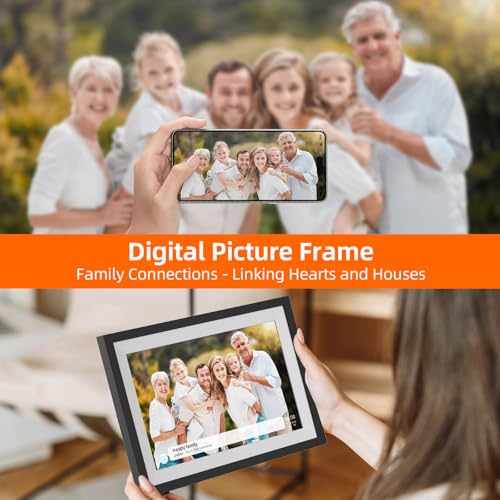 Digital Photo Frame,10.1 Inch Frameo Digital Picture Frame, 1280x800 IPS LCD Touch Screen,Auto-Rotate,16GB, Supports SD Ca...