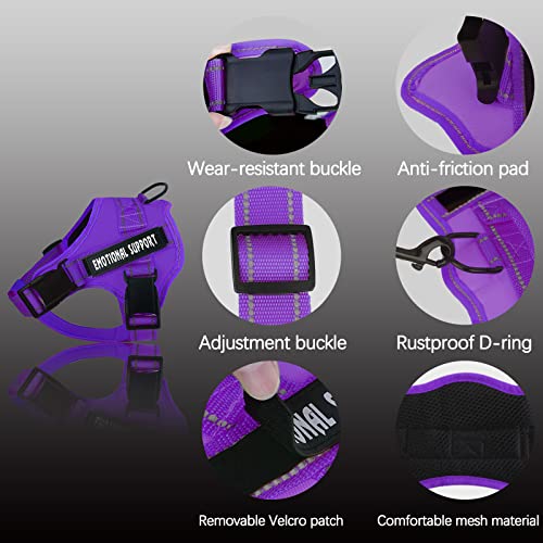 voopet Service Dog Harness, Emotional Support Pet Vest Harness, Reflective Breathable and Adjustable No-Pull ESA Dog Harne...