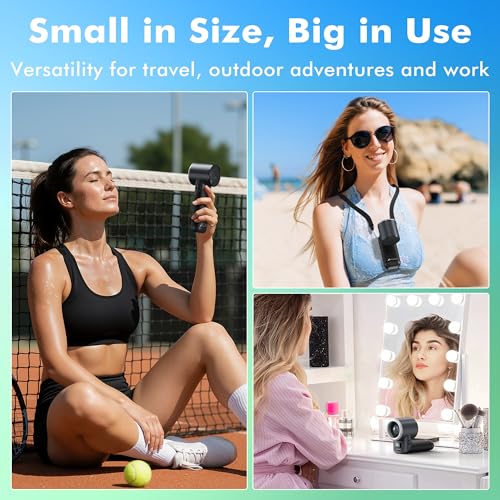 AMACOOL Portable Handheld Turbo Fan丨5 Speed Foldable Hand Fans丨Max 20 Hours Runtime丨Rechargeable Mini Pocket Cooling Fan f...