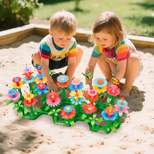 SpringFlower Toys for Girls 3 4 5 6 7 Years Old, Flower Garden Building Kit with Storage case,Educational STEM Toy and Pre...