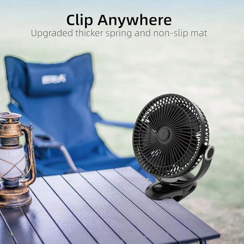 10000mAh 30hrs Portable Fan Rechargeable, 8-Inch Battery Operated Clip on Fan, USB Fans, 4 Speeds, Strong Airflow, Sturdy ...