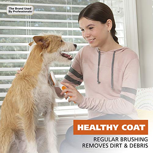 Wahl Premium Patented Dual Level Sensitive Skin Pet Slicker – Ergonomic handle makes Deshedding, Grooming and Brushing Com...