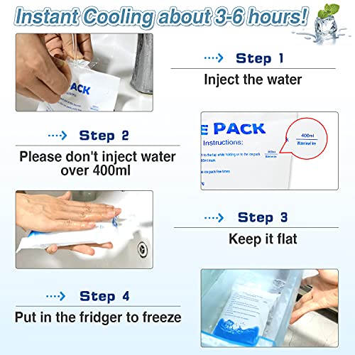 12Pcs Reusable Ice Packs for Cooling Safety Vest Cold Packs Freezer Packs for Lunch Bags, Travel, Outdoor Activities, Comp...