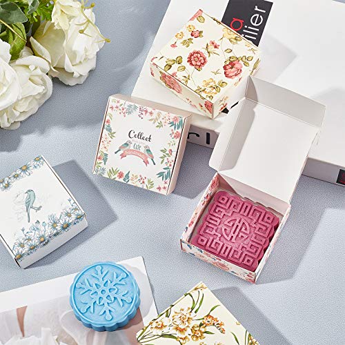 PH PandaHall 30 Pack Kraft Gift Box, 5 Style Flower Soap Boxes Gift Wrapping Box Cookie Treat Boxes for Homemade Soap Chri...