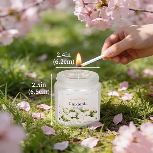 Spring Candle Set, 6 Pack Floral Scented Candles, 21 oz Soy Candles for Home Scented, Spring Gifts for Women & Men, Freesi...