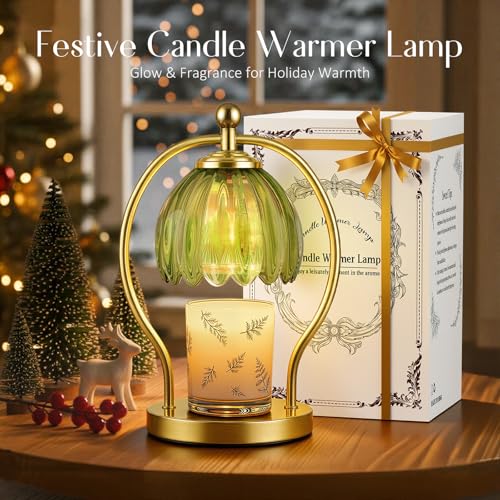 COTTHOS Candle Warmer Lamp, Dimmable Candle Warmer with Timer, Vintage Candles Wax Warmers for Jar Candles Christmas Birth...