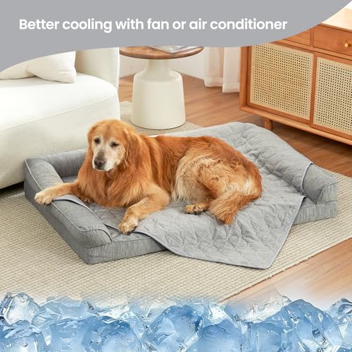 Cozy Bliss Leakproof Cooling Blanket for Medium Dogs – Q-Max>0.4, Durable & Washable Dog Cooling Mat for Hot Weather, Soft...