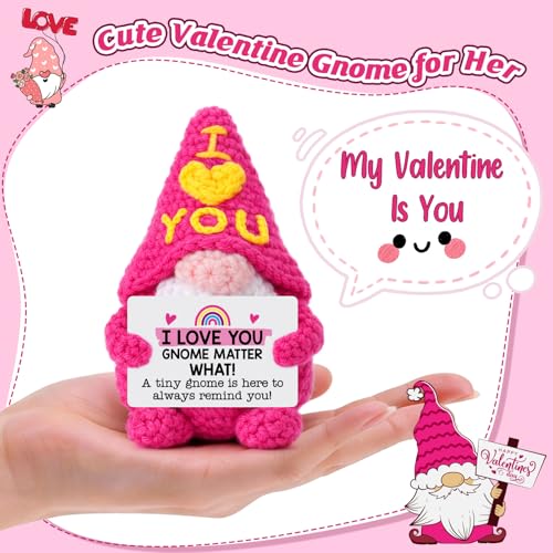 XgiftCreat Gifts for Girlfriend Her Anniversary - Cute Crochet Gnome Gift for Wife Women Boyfriend Husband Him Couple, Mot...