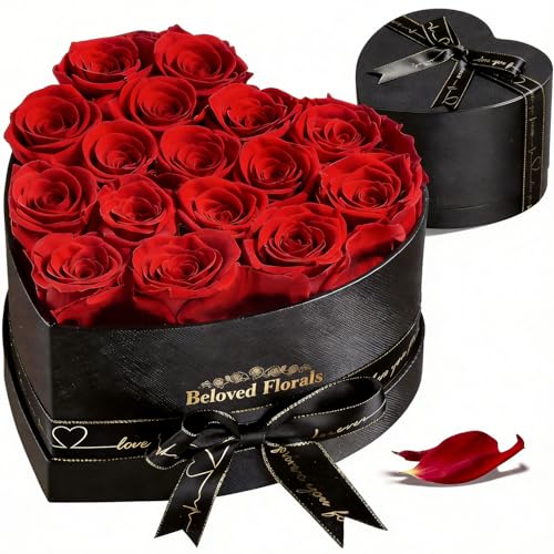 Auoasl 16 Preserved Flowers Rose in a Box, Gifts for Women Mom Her Wife on Mothers Day Valentines Birthday Christmas Anniv...