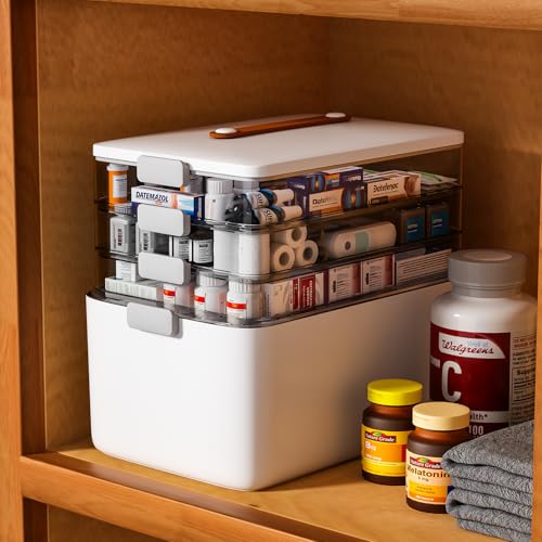 funest 4- Tier Medicine Storage Box Organizer Portable First Aid kit Box Sewing, Art, Craft with Handle, Multipurpose Medi...
