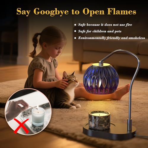 WYghyronic Candle Warmer Lamp with Timer & 4-Level Dimmer, Electric Wax Warmer for Jar Candles, Black Home Decor with 2 Bu...